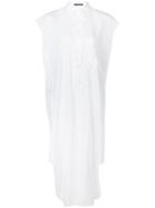 Y's Long Line Step Hem Shirt Dress - White
