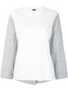 Joseph Stripe Detail Long-sleeved T-shirt - White