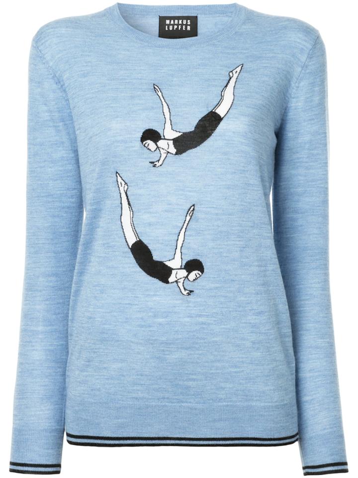 Markus Lupfer Diver Intarsia Jumper - Blue