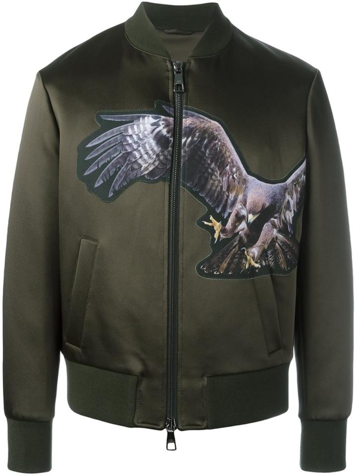Neil Barrett Eagle Print Bomber Jacket - Green