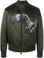 Neil Barrett Eagle Print Bomber Jacket - Green