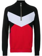 Versus Block Colour Zip-up Sweater - Blue