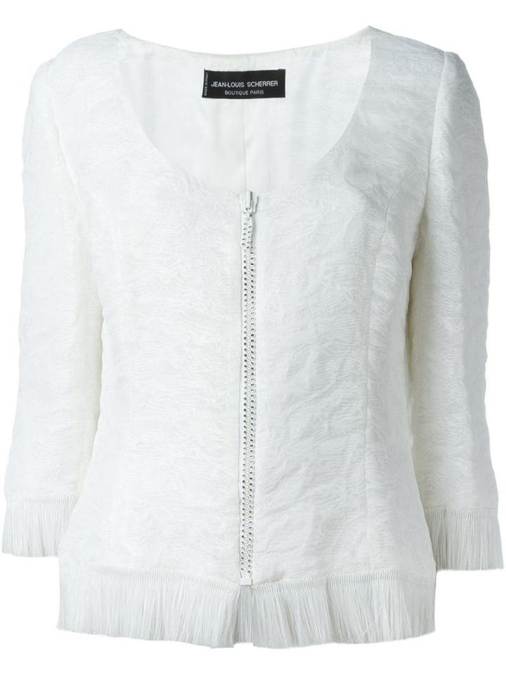 Jean Louis Scherrer Pre-owned Frayed Hem Jacket - White