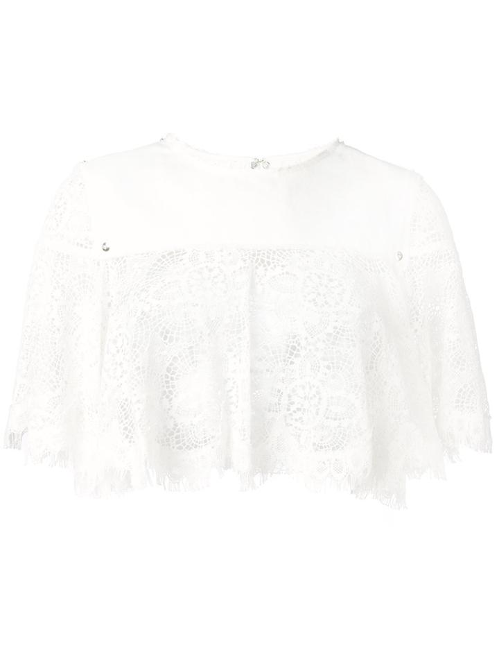 Mcq Alexander Mcqueen Frayed Top - White