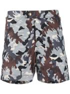 Tom Ford Camouflage Pattern Swimming Shorts - Blue