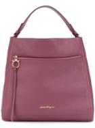 Salvatore Ferragamo - Large Gancio Hobo Bag - Women - Calf Leather - One Size, Pink/purple, Calf Leather