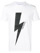 Neil Barrett Lightning Bolt Logo Print T-shirt - White