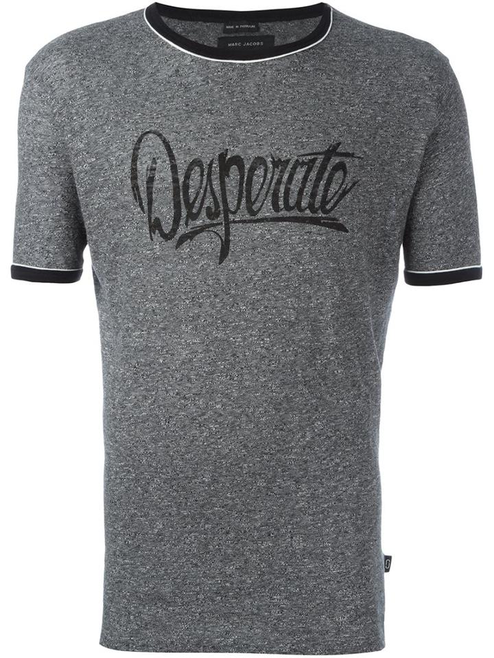 Marc Jacobs Desperate Print T-shirt, Men's, Size: Small, Grey, Cotton
