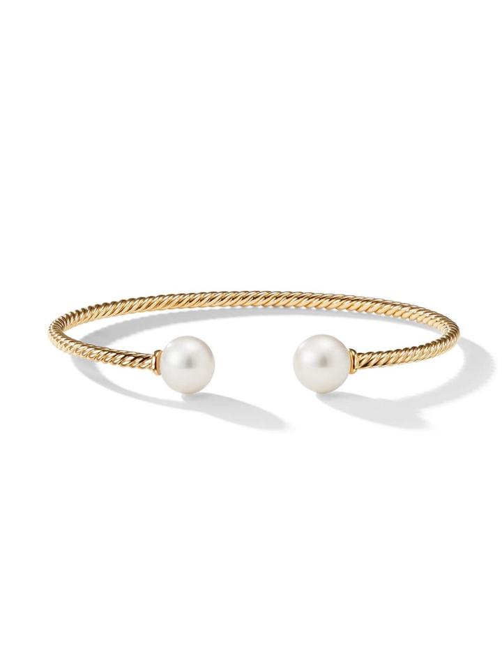 David Yurman 18kt Yellow Gold Solari Pearl And Diamond Cuff Bracelet -