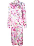 Saks Potts Pussy Bow Floral Dress - Pink & Purple