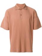 Homme Plissé Issey Miyake Pleated Polo Shirt - Yellow & Orange