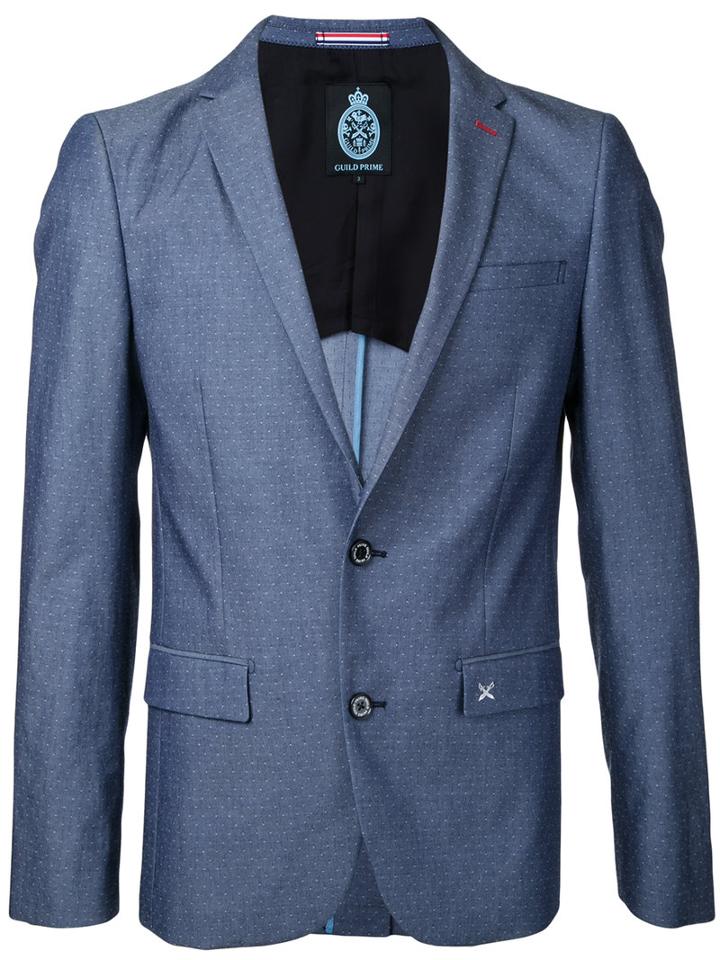 Guild Prime - Dots Print Blazer - Men - Cotton - 2, Blue, Cotton