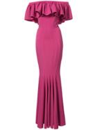 Zac Zac Posen Crystal Gown - Pink & Purple