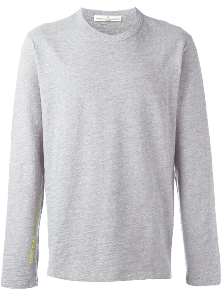 Golden Goose Deluxe Brand 'ross' Logo Print T-shirt, Men's, Size: Large, Grey, Cotton