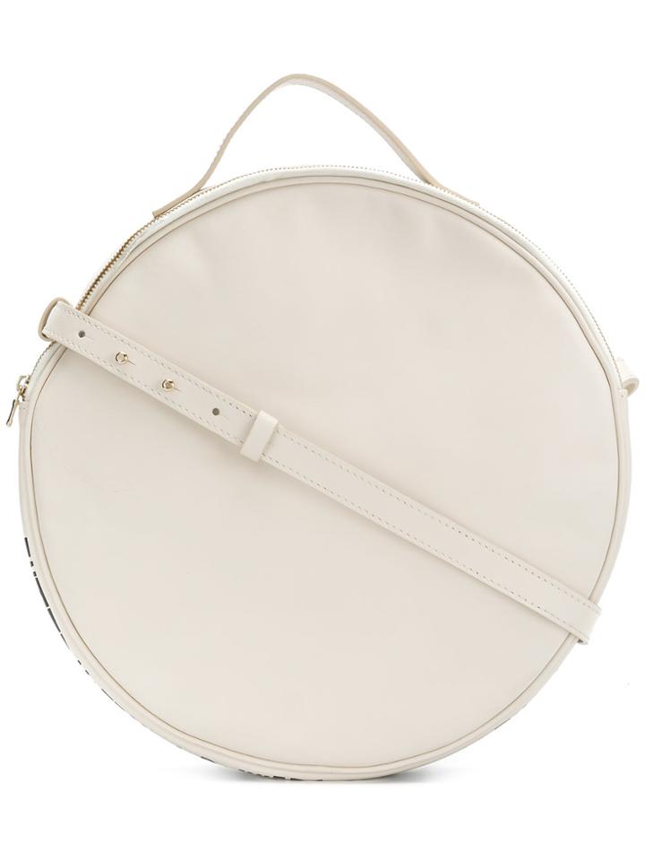 Marios Printed Round Shoulder Bag - White