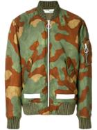 Off-white Camouflage Print Bomber Jacket - Multicolour