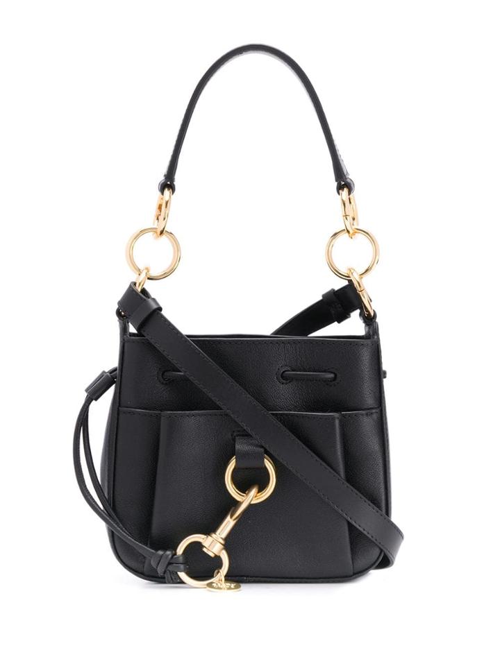 See By Chloé Logo Charm Shoulder Bag - Black
