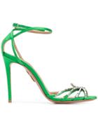 Aquazzura Crystal Spider Sandals - Green
