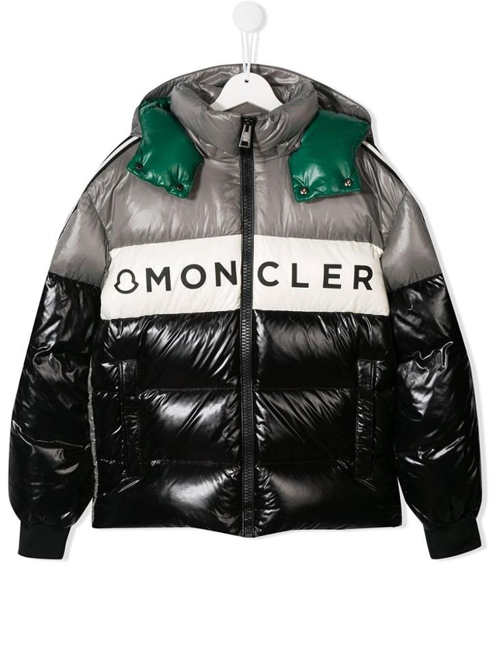 Moncler Kids Logo Padded Jacket - Black