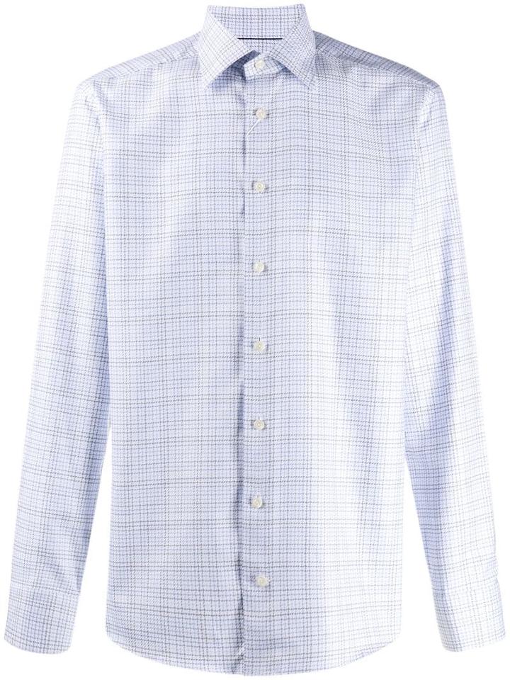 Eton Slim Fit Checked Shirt - Blue