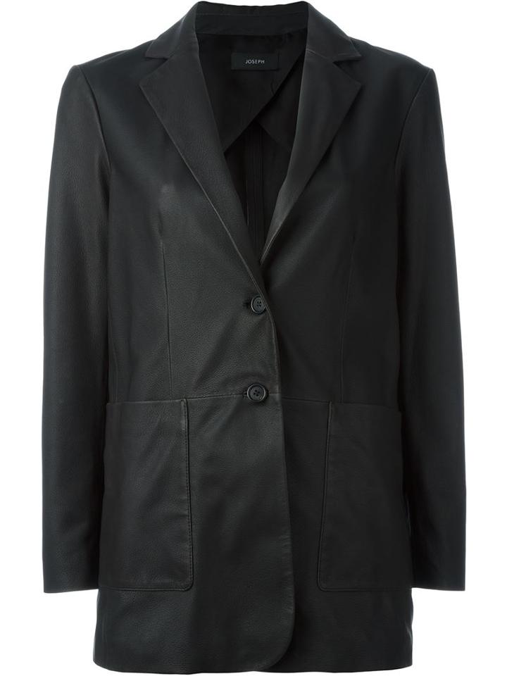 Joseph Long Blazer, Women's, Size: 42, Black, Lamb Skin