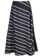Palmer / Harding Diagonal Striped Midi Skirt - Blue