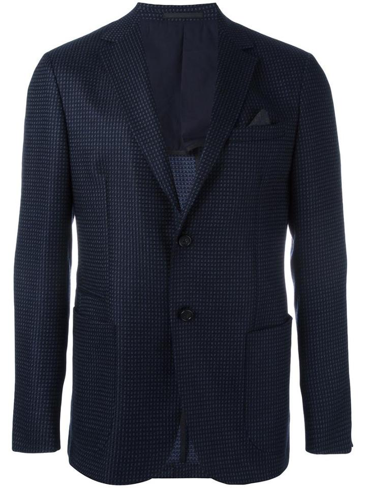 Z Zegna Two Button Blazer, Men's, Size: 52, Blue, Wool/cupro