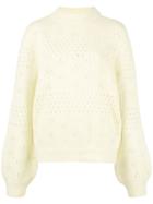 Anine Bing Candice Eyelet Knit Sweater - Yellow