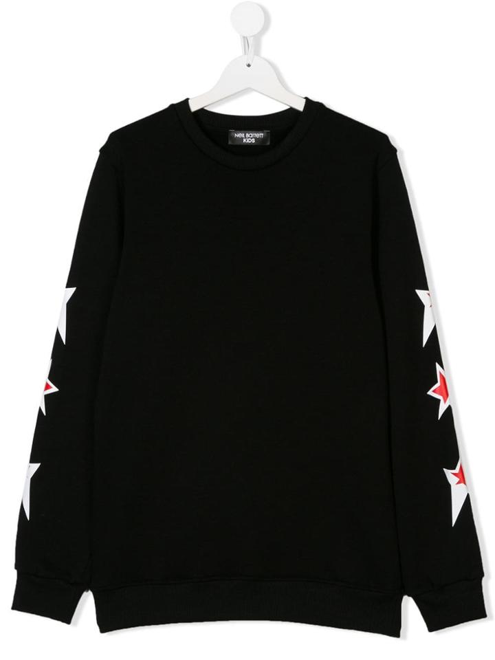 Neil Barrett Kids Teen Star Print Sweatshirt - Black