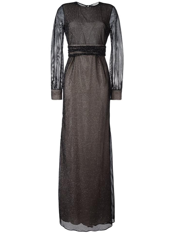 Emanuel Ungaro Mesh Overlay Dress - Black