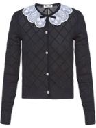 Miu Miu Lace Collar Cardigan - Blue