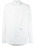 Thom Browne Round Collar Shirt With Woven 4-bar Stripe In Grey And