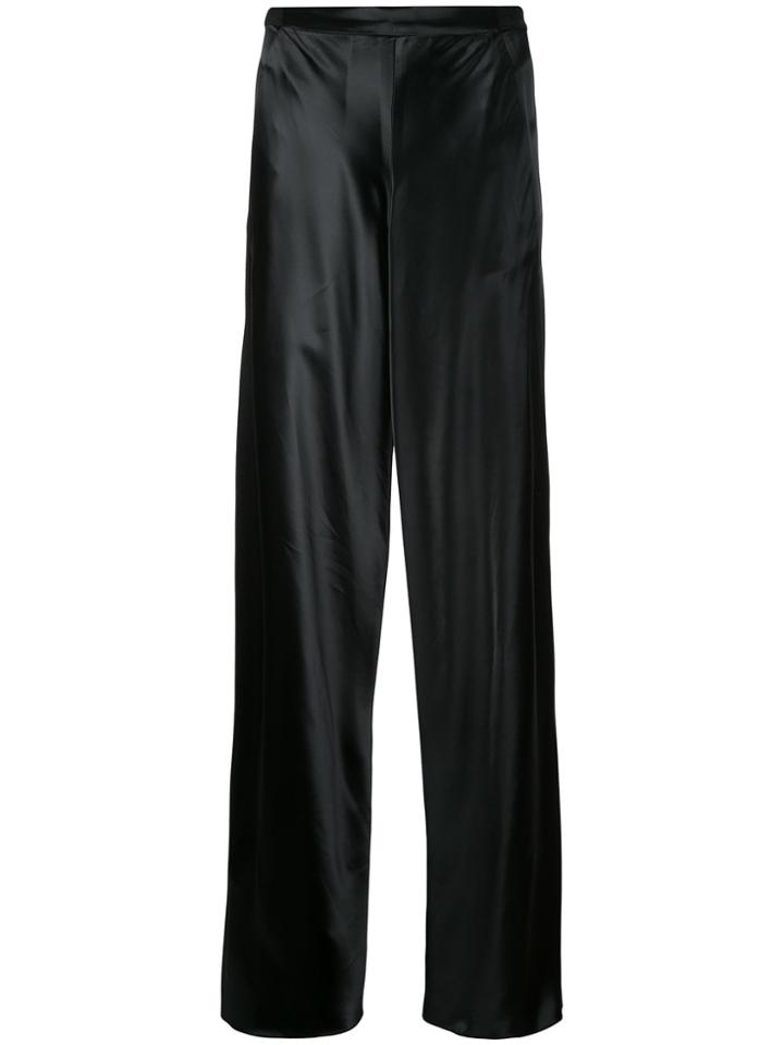 Christopher Esber Wide Leg Satin Trousers - Black