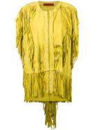 Di Liborio - Fringe Detail Jacket - Women - Suede - 40, Yellow/orange, Suede