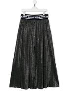 Balmain Kids Pleated Lurex Maxi Skirt - Silver