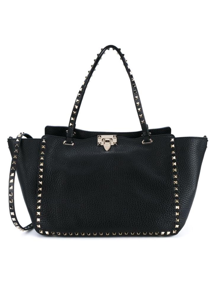 Valentino 'rockstud' Trapeze Tote, Women's, Black