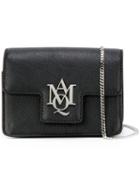 Alexander Mcqueen Small Insignia Shoulder Bag, Women's, Black, Leather