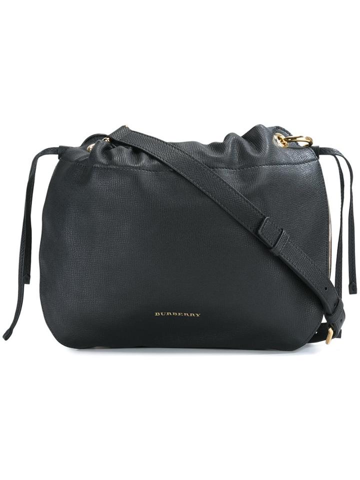 Burberry House Check Crossbody Bag, Women's, Black, Cotton/calf Leather