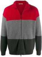 Roberto Collina Colour-block Zipped Cardigan - Grey