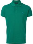 Etro Logo Embroidered Polo Shirt, Men's, Size: L, Green, Cotton