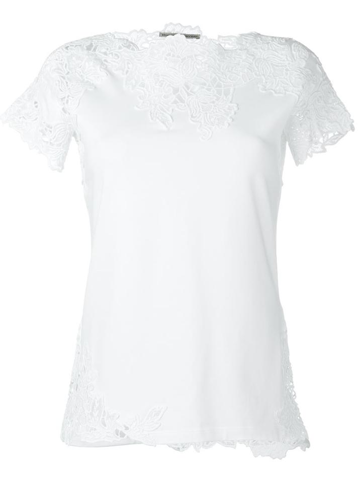 Ermanno Scervino Embroidered Lace T-shirt, Women's, Size: 44, White, Cotton/viscose/spandex/elastane