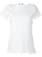 Ermanno Scervino Embroidered Lace T-shirt, Women's, Size: 44, White, Cotton/viscose/spandex/elastane
