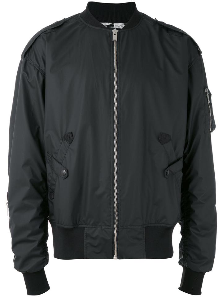 Misbhv - Logo Print Bomber Jacket - Men - Polyamide/polyester/polyurethane/viscose - M, Grey, Polyamide/polyester/polyurethane/viscose