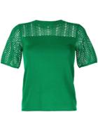 Guild Prime Geometric Pattern Knitted Top - Green