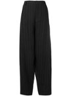Miaoran Striped Tapered Trousers - Black