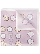 Coach Tea Rose Print Scarf - Pink & Purple