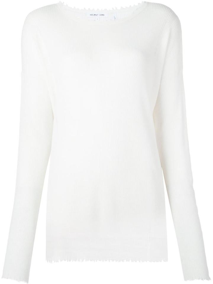 Helmut Lang Fringe Edge Jumper, Women's, Size: Xs, White, Wool