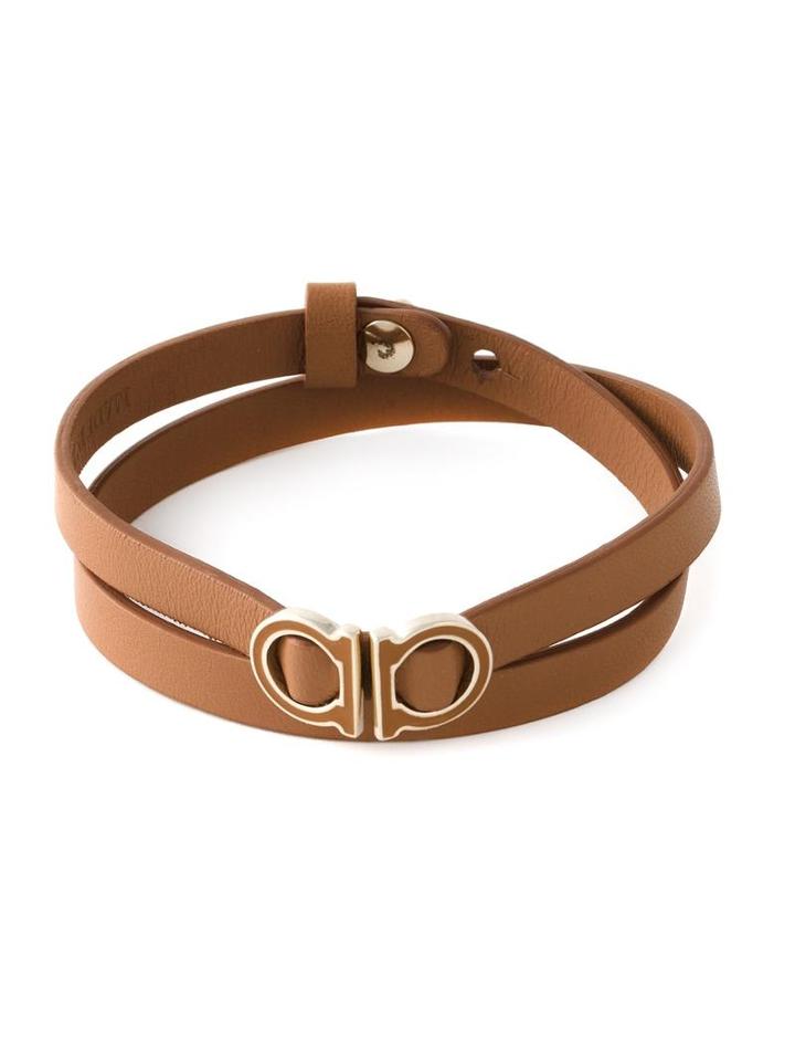 Salvatore Ferragamo Wrap Around Gancini Bracelet, Women's, Brown