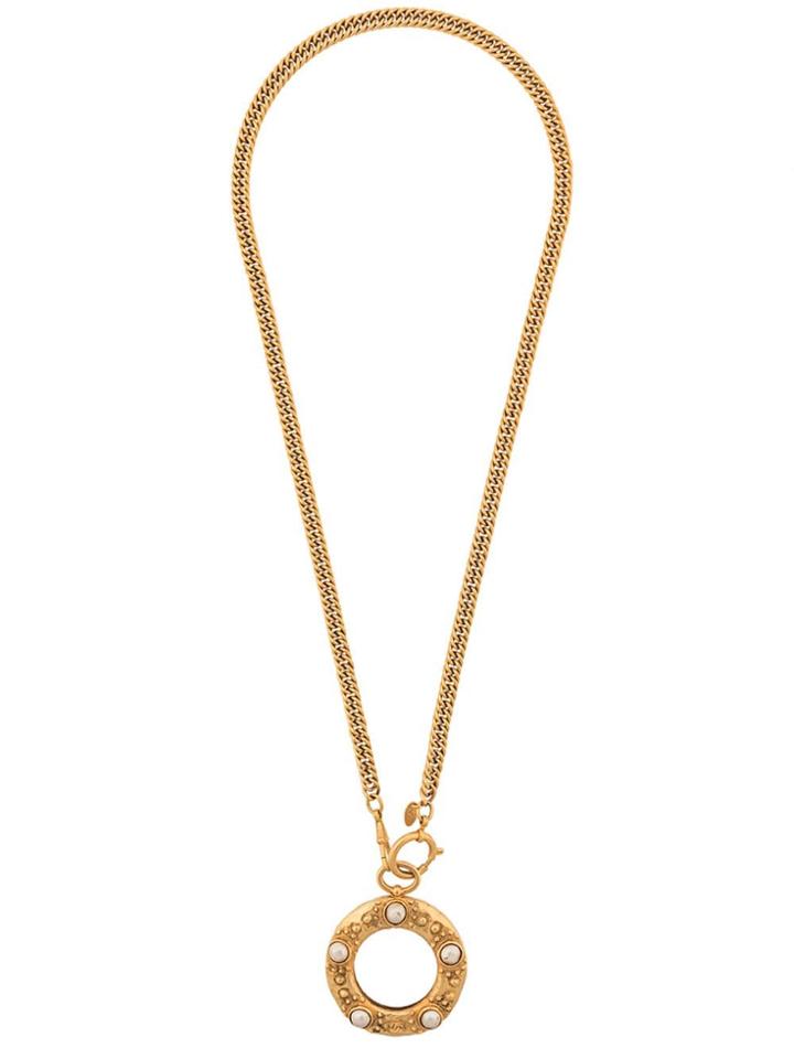 Chanel Vintage 80's Magnifying Glass Baroque Pendant - Gold
