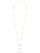Rosa De La Cruz Diamond Encrusted Heart Pendanct Necklace, Women's, Metallic